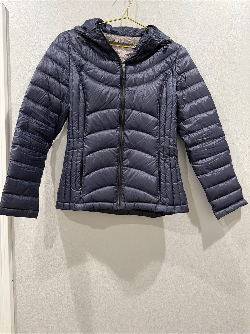 Andrew Marc Packable Premium Down Puffer Jacket Size Small with Defect